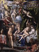 Joachim Wtewael Mars and Venus Surprised by Vulcan. oil painting on canvas